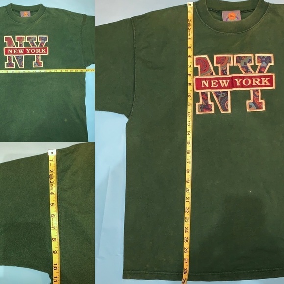 Vintage 90”s New York Graphic Spell Out T-shirt Tee Size Large - Picture 5 of 8